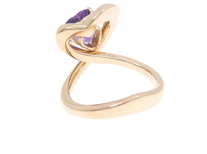 Autre Marque Anello Ponte Vecchio 750 Oro Rosa Ametista Porpora - vista 3
