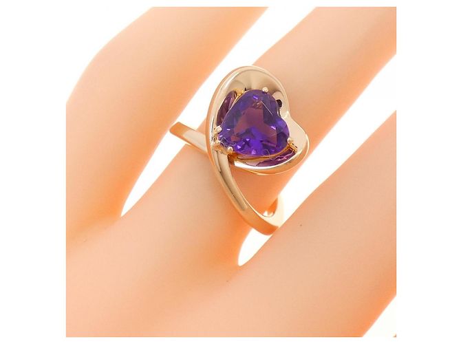 Autre Marque Anello Ponte Vecchio 750 Oro Rosa Ametista Porpora - vista 5