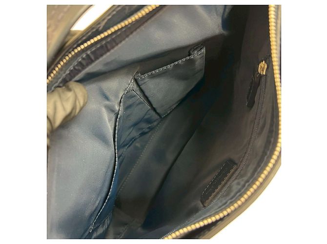 Autre Marque Christian Dior Trotter Canvas Lederhandtasche Blau Marineblau - Ansicht 9