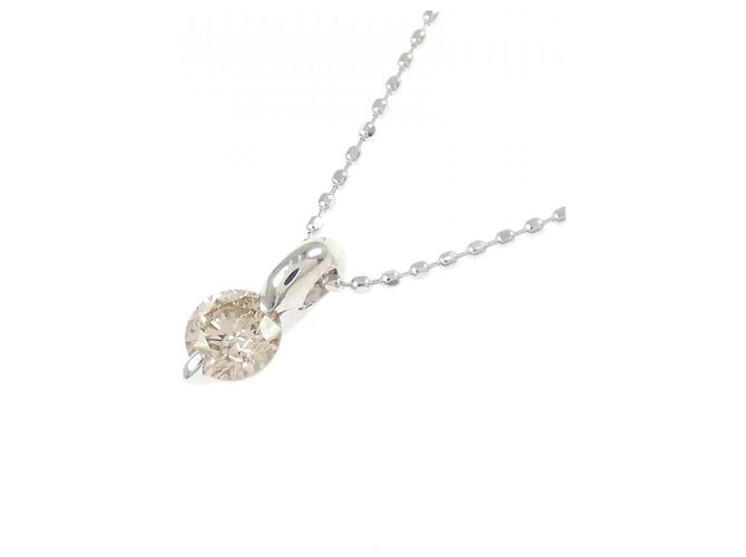 Autre Marque Collana PT1000 K18WG Diamante Argento - vista 3