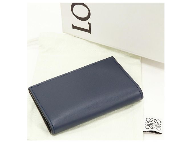 Loewe Bifold Smooth Leather Card Holder Black Blue - view 2