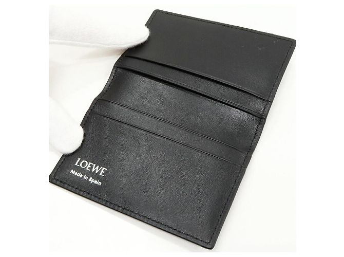 Loewe Bifold Smooth Leather Card Holder Black Blue - view 3
