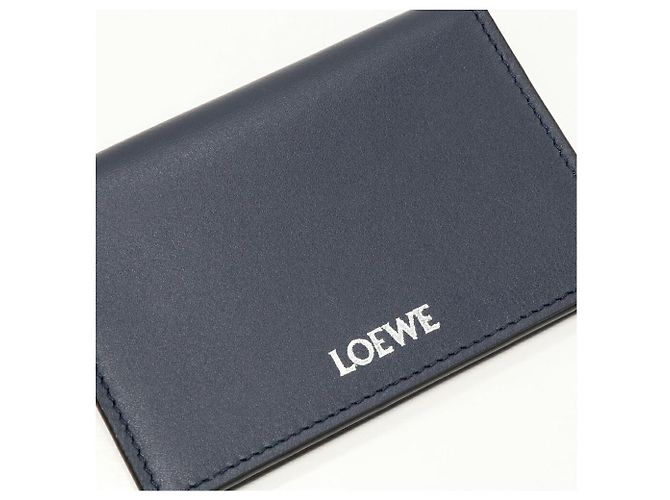 Loewe Bifold Smooth Leather Card Holder Black Blue - view 4