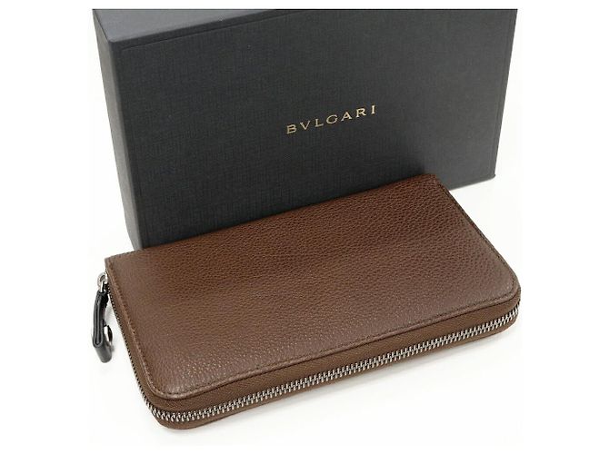 Bulgari Portafoglio lungo con zip BVLGARI Octo in pelle di vitello Marrone - vista 2