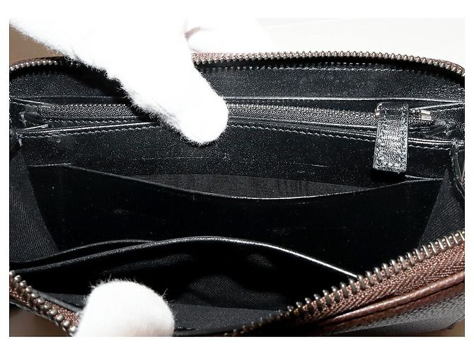 Bulgari Portafoglio lungo con zip BVLGARI Octo in pelle di vitello Marrone - vista 5