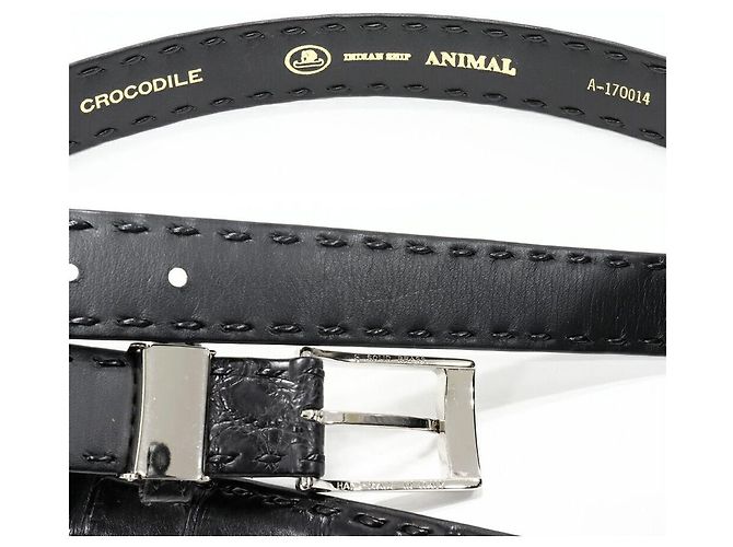 Autre Marque Krokodilleder Gürtel Schwarz - Ansicht 3