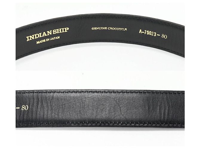 Autre Marque Krokodil Ledergürtel schwarz - Ansicht 3