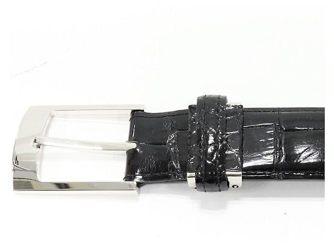 Autre Marque Krokodil Ledergürtel schwarz - Ansicht 4