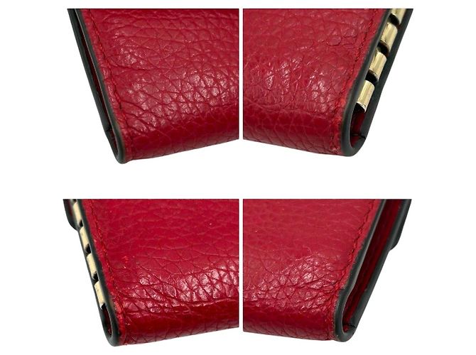 Michael Kors Leather Key Case Red - view 3