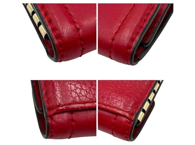 Michael Kors Leather Key Case Red - view 4