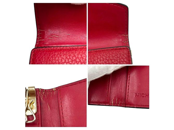Michael Kors Leather Key Case Red - view 6