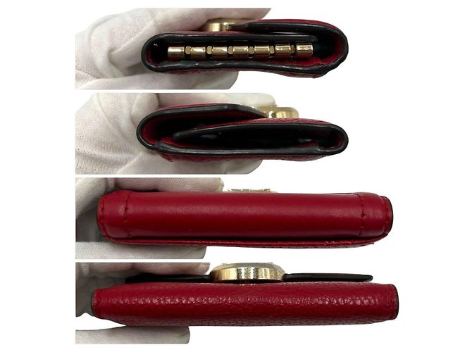Michael Kors Leather Key Case Red - view 8