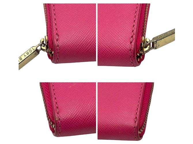 Tory Burch Robinson Leather Coin Card Case Rosa - vista 4