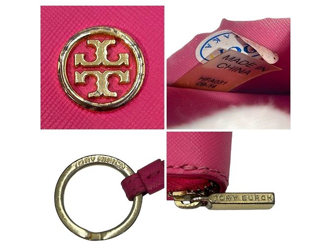 Tory Burch Robinson Leather Coin Card Case Rosa - vista 5