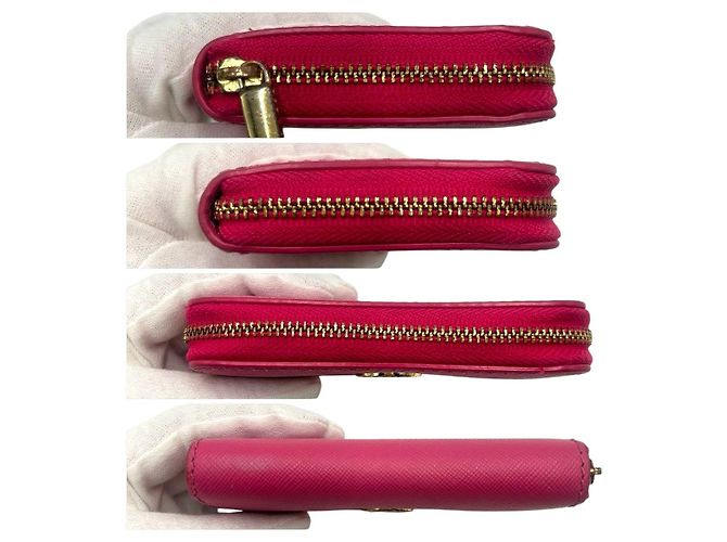 Tory Burch Robinson Leather Coin Card Case Rosa - vista 9