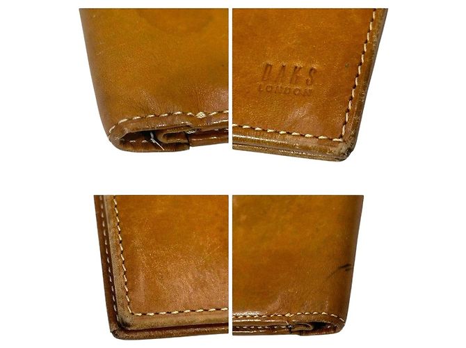 Autre Marque DAKS Leather Bifold Wallet Brown - view 3