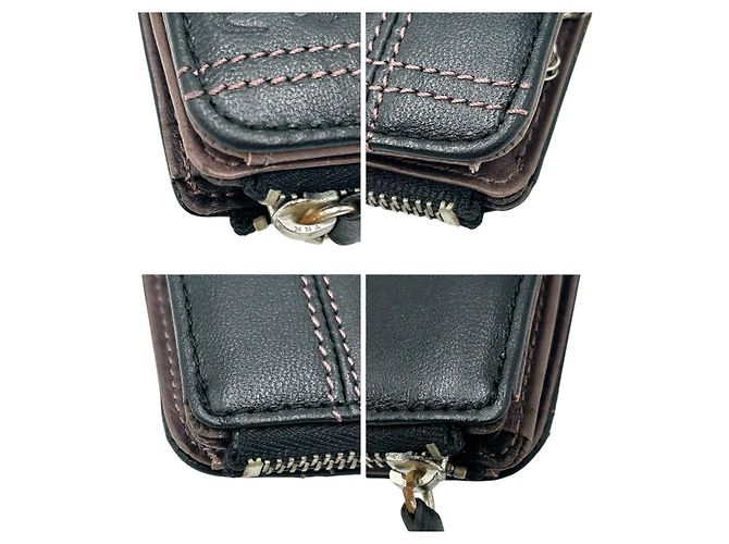 Autre Marque Crocodile Leather Coin Key Case Black - view 3