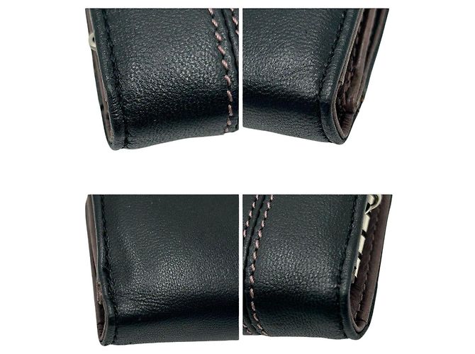 Autre Marque Crocodile Leather Coin Key Case Black - view 4