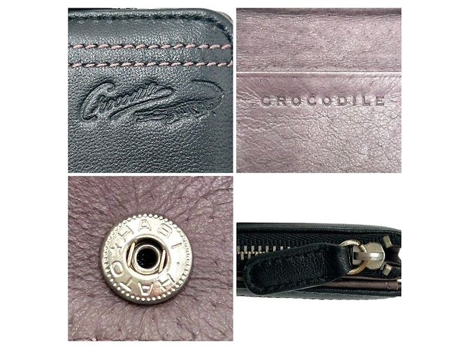 Autre Marque Crocodile Leather Coin Key Case Black - view 5