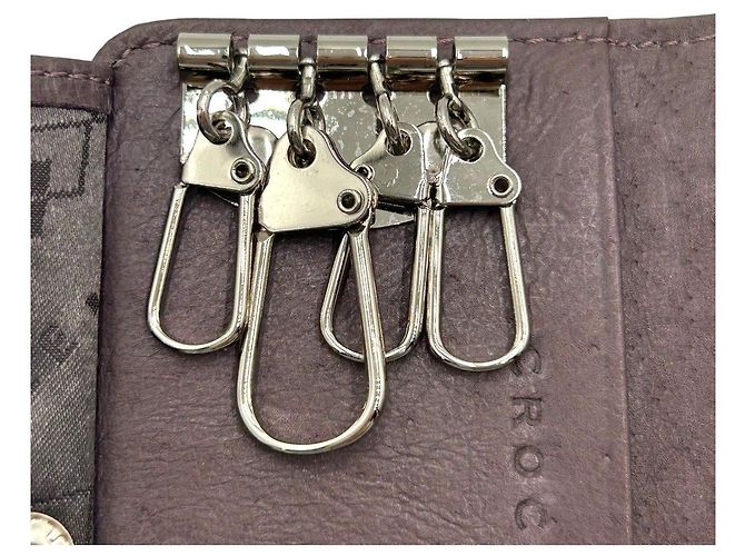Autre Marque Crocodile Leather Coin Key Case Black - view 6