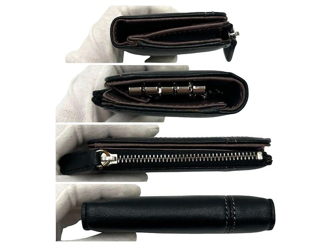 Autre Marque Crocodile Leather Coin Key Case Black - view 9