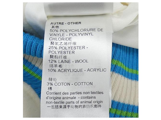 Blouson Varsity Rainbow Playground Louis Vuitton Blanc Bleu Vert - vue 4