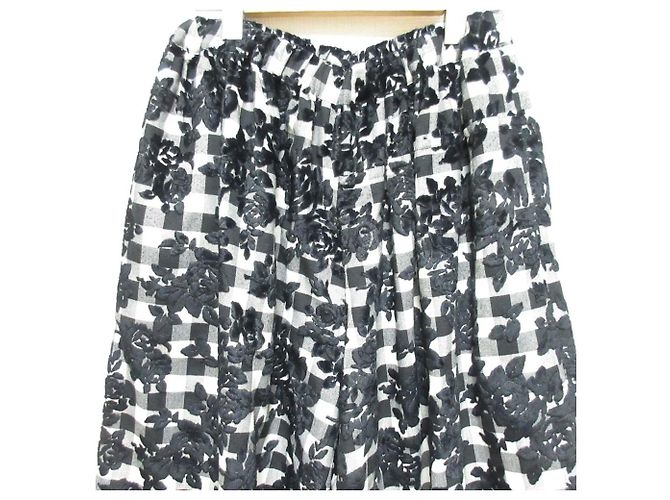 Comme Des Garcons Comme des Garçons robe de chambre Velvet Embroidery Check Wide Pants Nero - vista 3