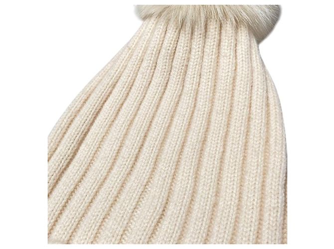 Autre Marque Gorro de malha de cashmere e pele de raposa FOXEY Branco Fora de branco - vista 10