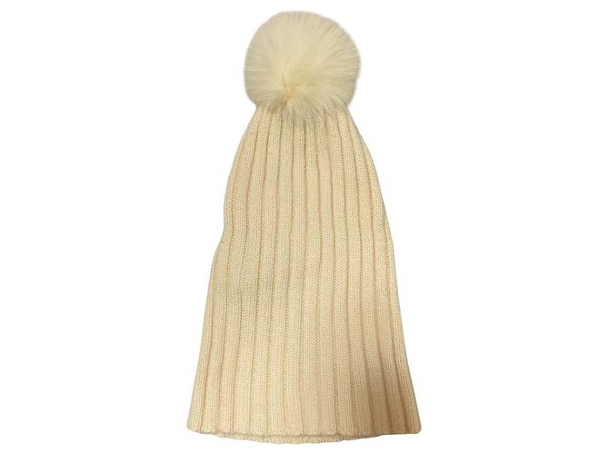 Autre Marque Gorro de malha de cashmere e pele de raposa FOXEY Branco Fora de branco - vista 2