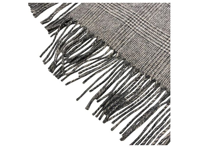 Autre Marque THROW DOUBLE FACE GLEN Wool Scarf Brown - view 3
