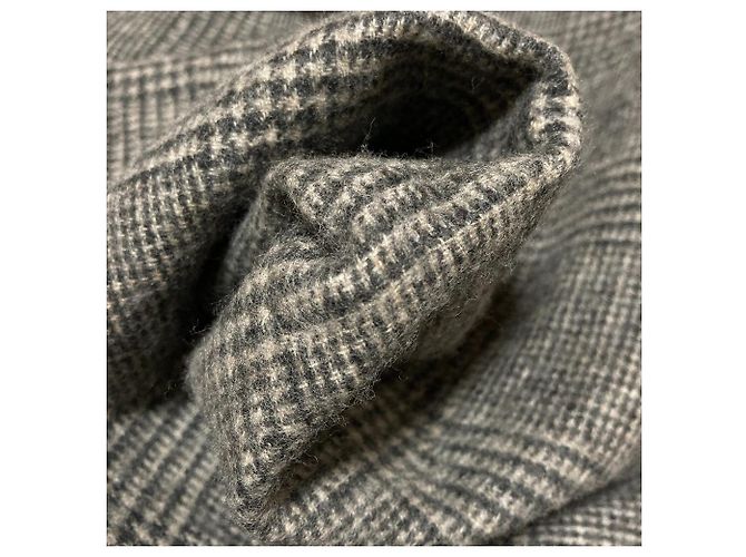 Autre Marque THROW DOUBLE FACE GLEN Wool Scarf Brown - view 4