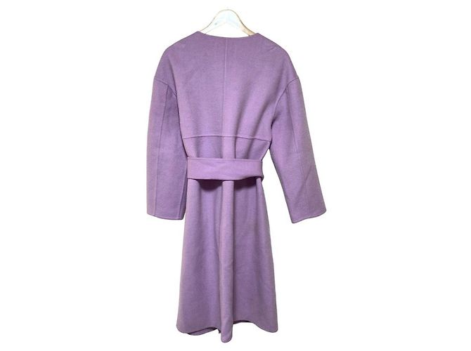 Autre Marque Il cappotto double face senza collo Virginia Porpora - vista 2