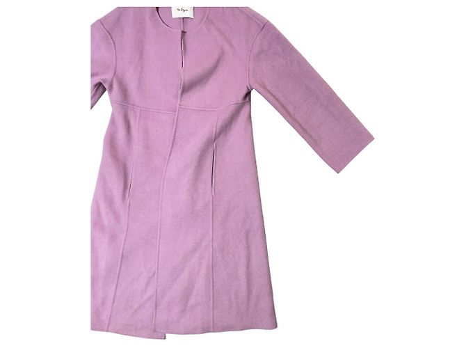 Autre Marque Il cappotto double face senza collo Virginia Porpora - vista 3