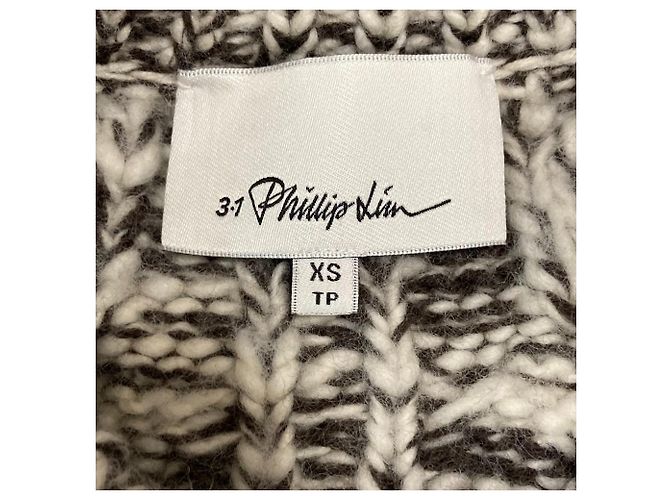 Autre Marque 3.1 Phillip Lim Wool Cable Knit Zip Jacket Brown - view 6