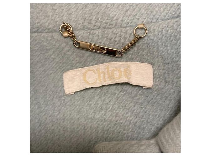 Chloé Chloe Wool Zip Single Collar Coat Blue Light blue - view 6