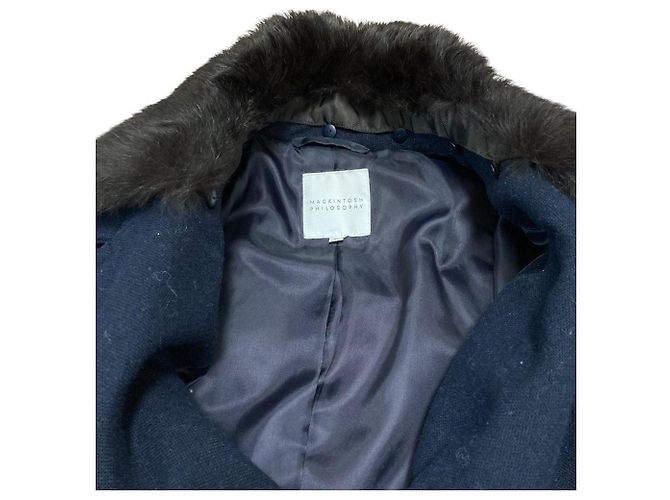 Autre Marque Abrigo de plumón con piel de conejo Mackintosh Philosophy Azul Azul marino - vista 4