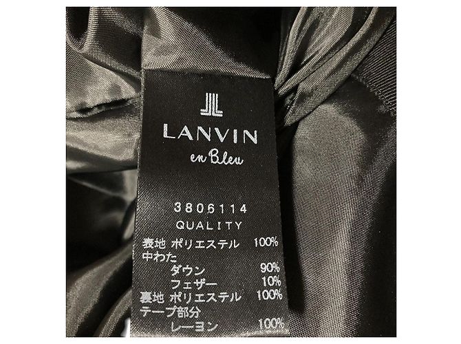 Abrigo largo de plumón LANVIN en Bleu con encaje y piel de mapache Negro - vista 11
