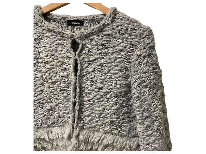 Autre Marque Cárdigan de punto con flecos en mezcla de mohair MAX&Co. Castaño - vista 2