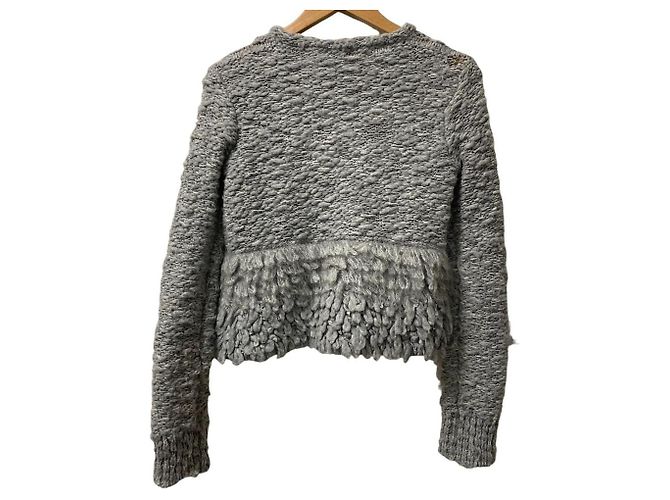 Autre Marque Cárdigan de punto con flecos en mezcla de mohair MAX&Co. Castaño - vista 3