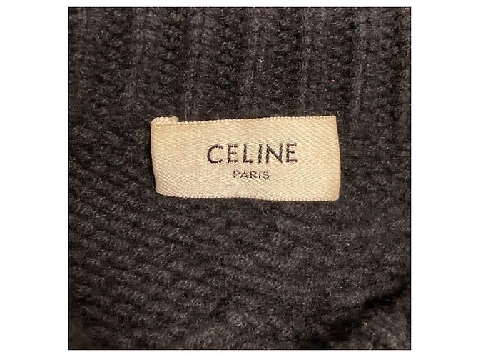 Céline Sweater de Lã e Cashmere com Tricô Aran Celine Preto - vista 4