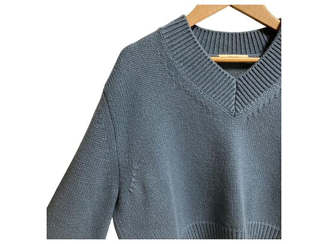16 Céline Camisola de cashmere com decote em V Celine Azul - vista 2