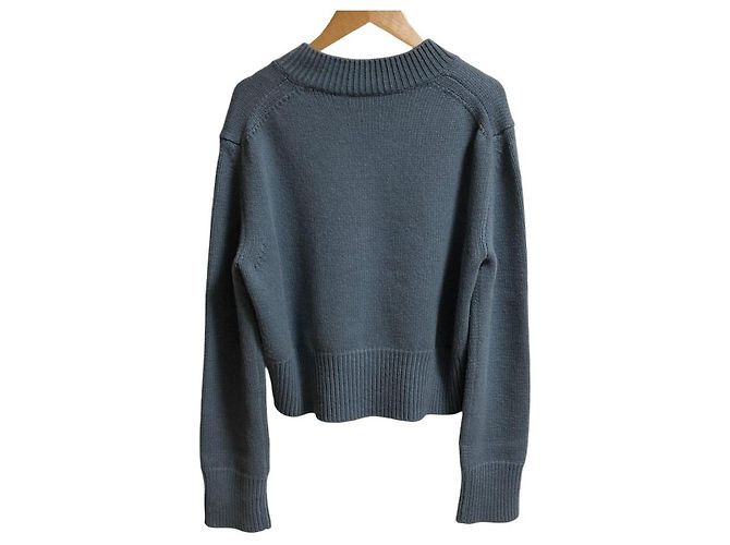 16 Céline Camisola de cashmere com decote em V Celine Azul - vista 3