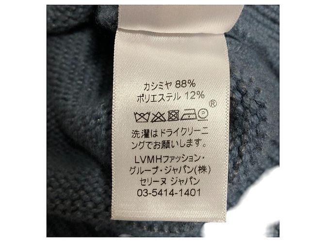 16 Céline Camisola de cashmere com decote em V Celine Azul - vista 6