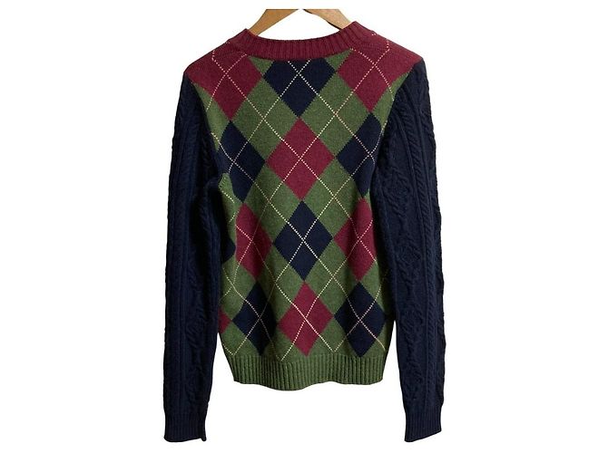 Camisola de cashmere com padrão Argyle Chanel Vermelho Verde Azul marinho - vista 4