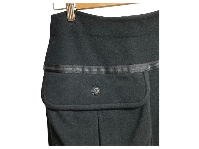 Falda Chanel de lana y cashmere con bolsillos grandes Negro - vista 2