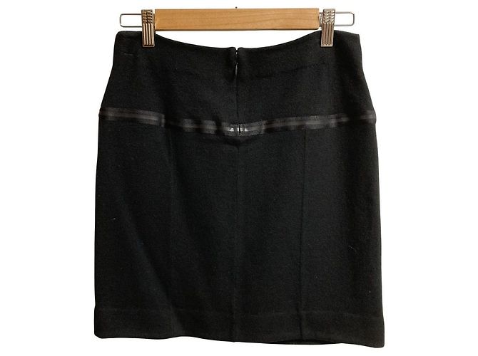 Falda Chanel de lana y cashmere con bolsillos grandes Negro - vista 3