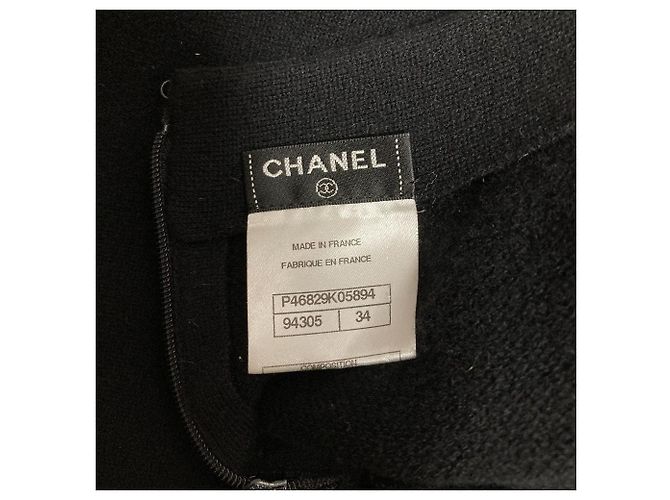 Falda Chanel de lana y cashmere con bolsillos grandes Negro - vista 6