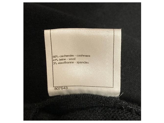 Falda Chanel de lana y cashmere con bolsillos grandes Negro - vista 7