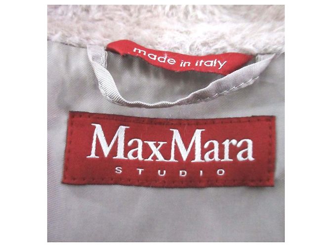 Max Mara Studio Alpaca Shaggy Hooded Coat Beige - view 8