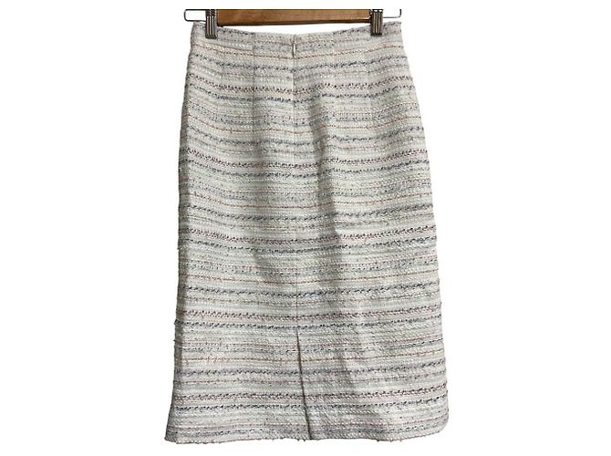 Autre Marque Falda de tweed a rayas ANAYI Blanco - vista 2